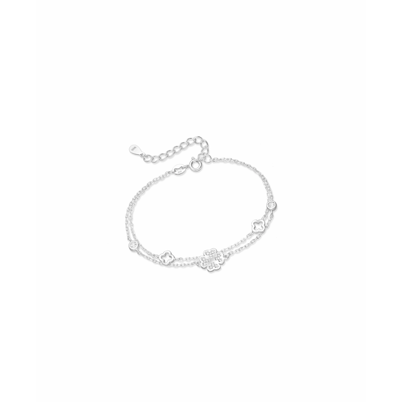 925 Sterling Silver Clover Bracelet