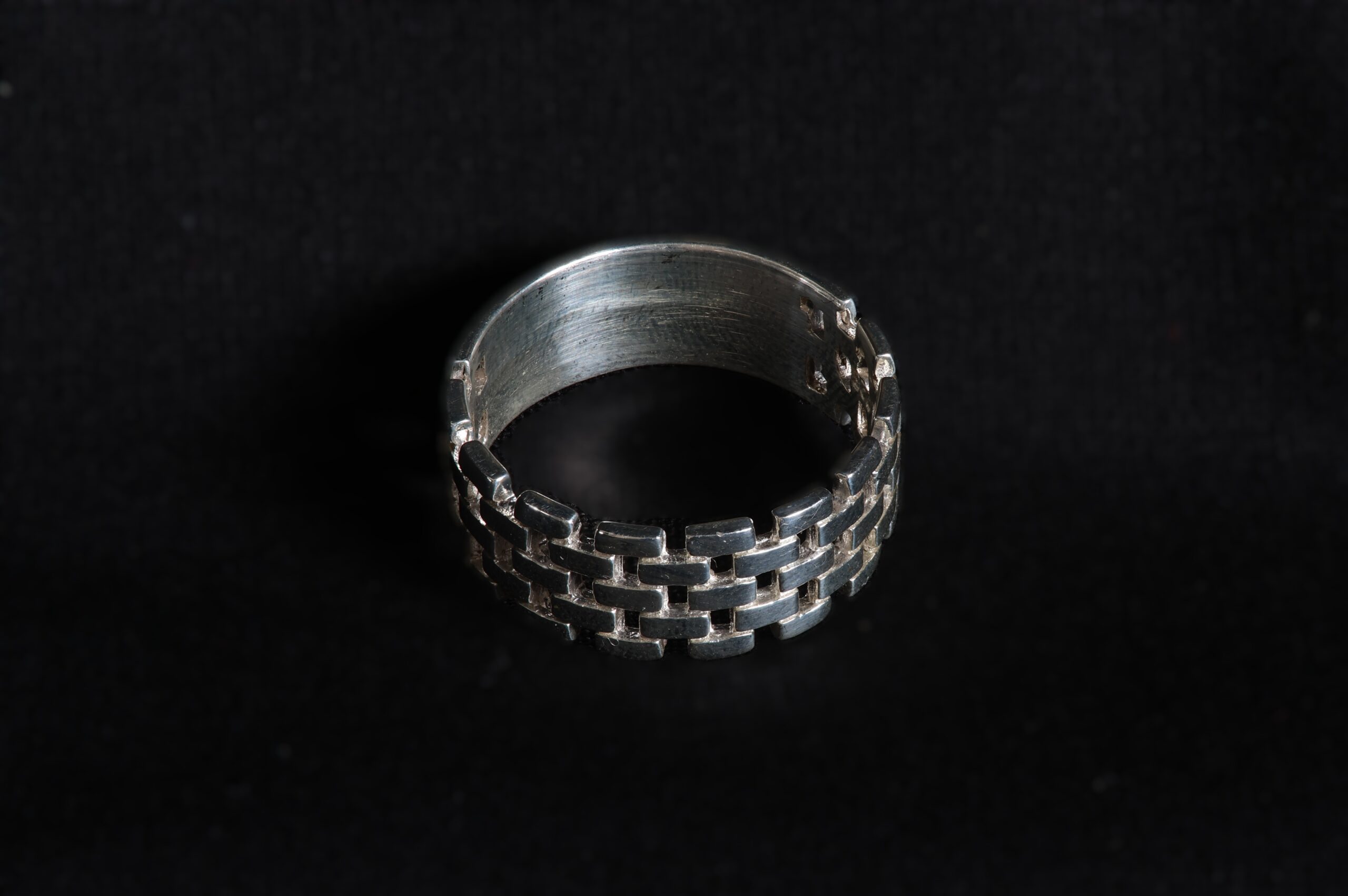 925 Sterling Silver Brick Band Ring - Afbeelding 3